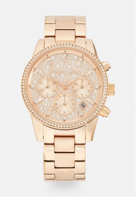 michael kors portia rose gold watch|michael kors ritz chronograph.